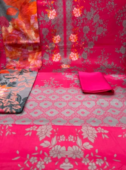 Summer friendly unstitched Lawn Collection - 850 Golapi_Flower