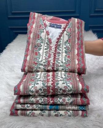 Premium Quality Luxury Lawn Stitched Collection - 1100 Merun