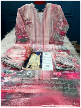 Special Pakistani Inspired COCO Stitched EID Cotton Collection - 1250 Pink