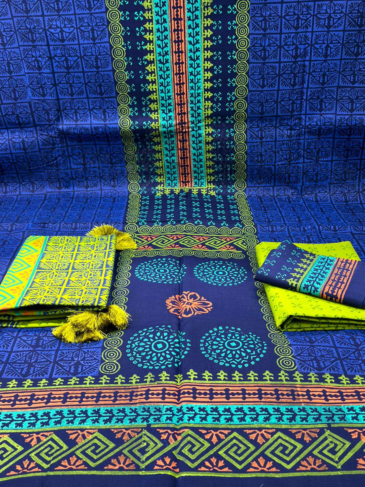 Royal Fabric Blue Cotton Wear - 1100