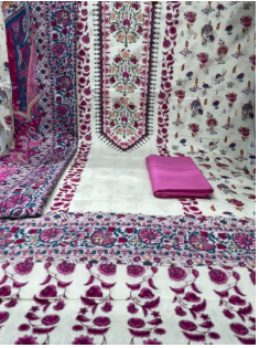 Premium Quality Viral Zamzam Swiss Printed Unstitched Collection - 950 Off White