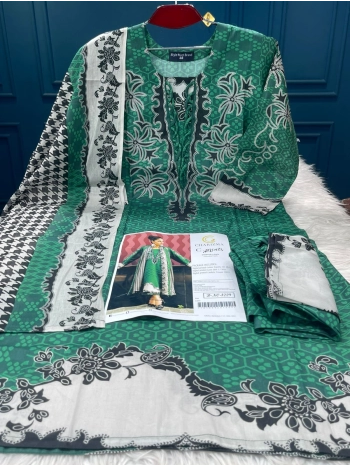 Pakistani Charizma Catalogue Printed Stitched Cotton Collection - 1250 Green