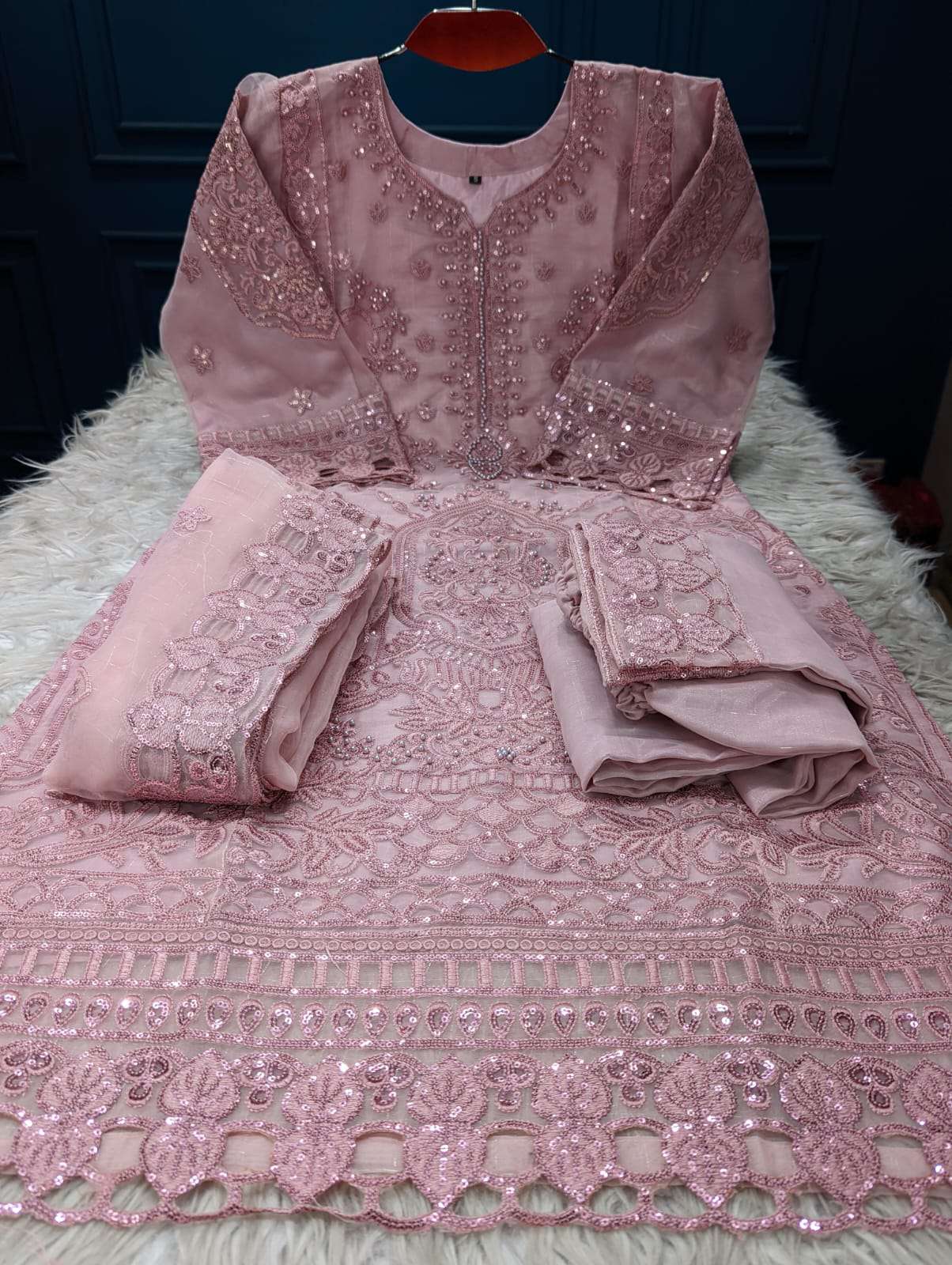 Speacial Pakistani Inspired stitched EID Party Collection - 2600 Light Pink