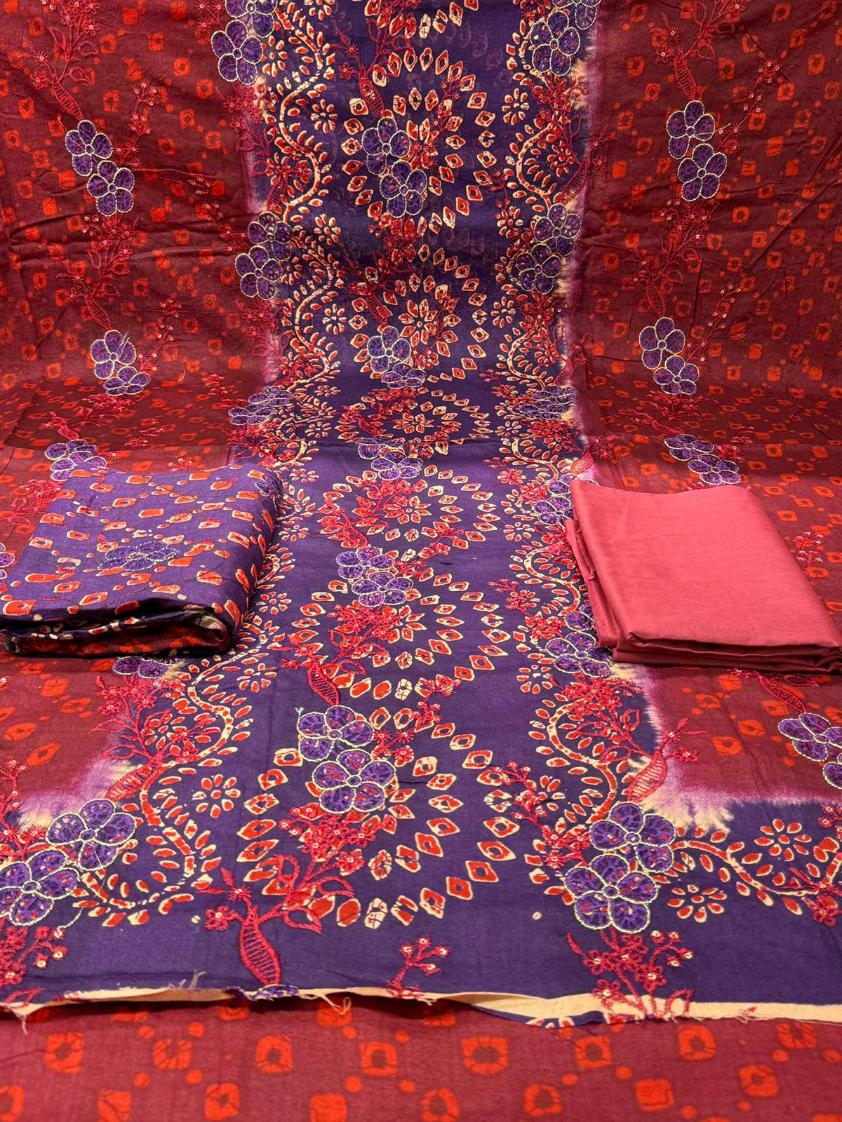 Switch Lawn Unsttiched Red Lavender - 1050
