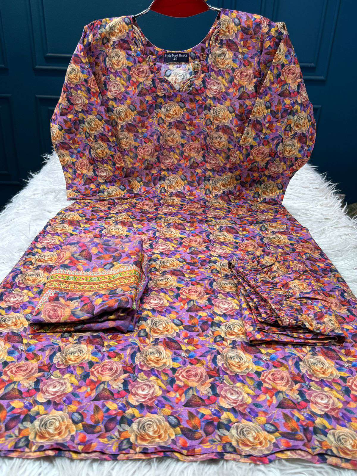 Slub Cotton Onion Stitched Dress - 1250