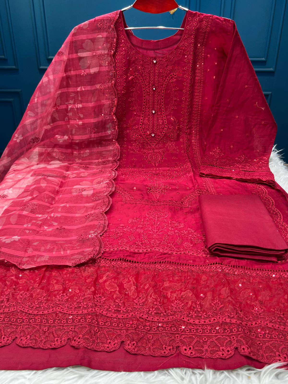 Premium Quality Pakistani Inspired Semi Stitched Collection - 2250 Meroon