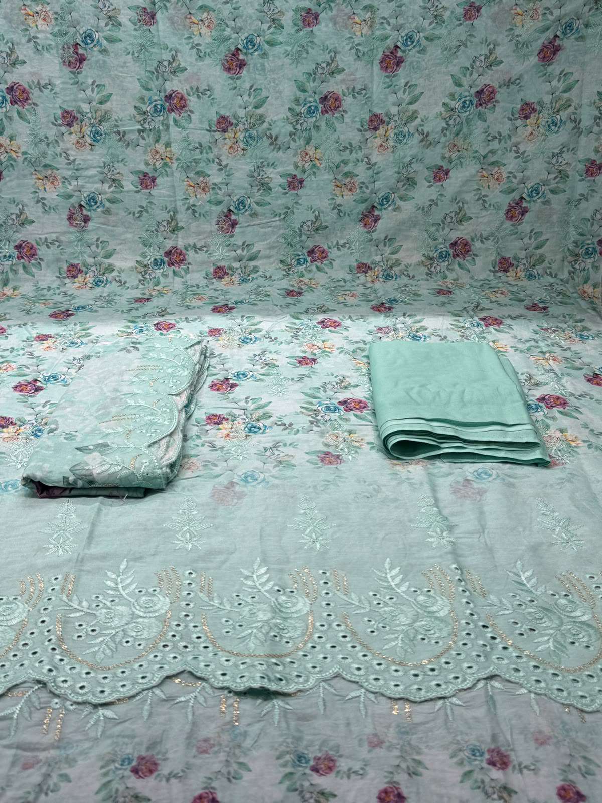 Pastel Mint Switch Cotton Floral Luxury - 1300
