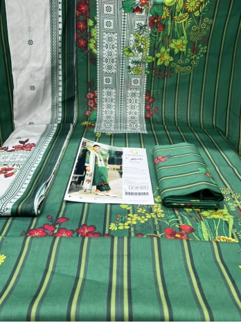 Pakistani Inspired Exclusive Charizma Catalogue Printed stitched Collection - 1250 Battle Green