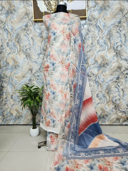 Pakistani Inspired COCO Unstitched EID Cotton Collection - 1150 rainbow