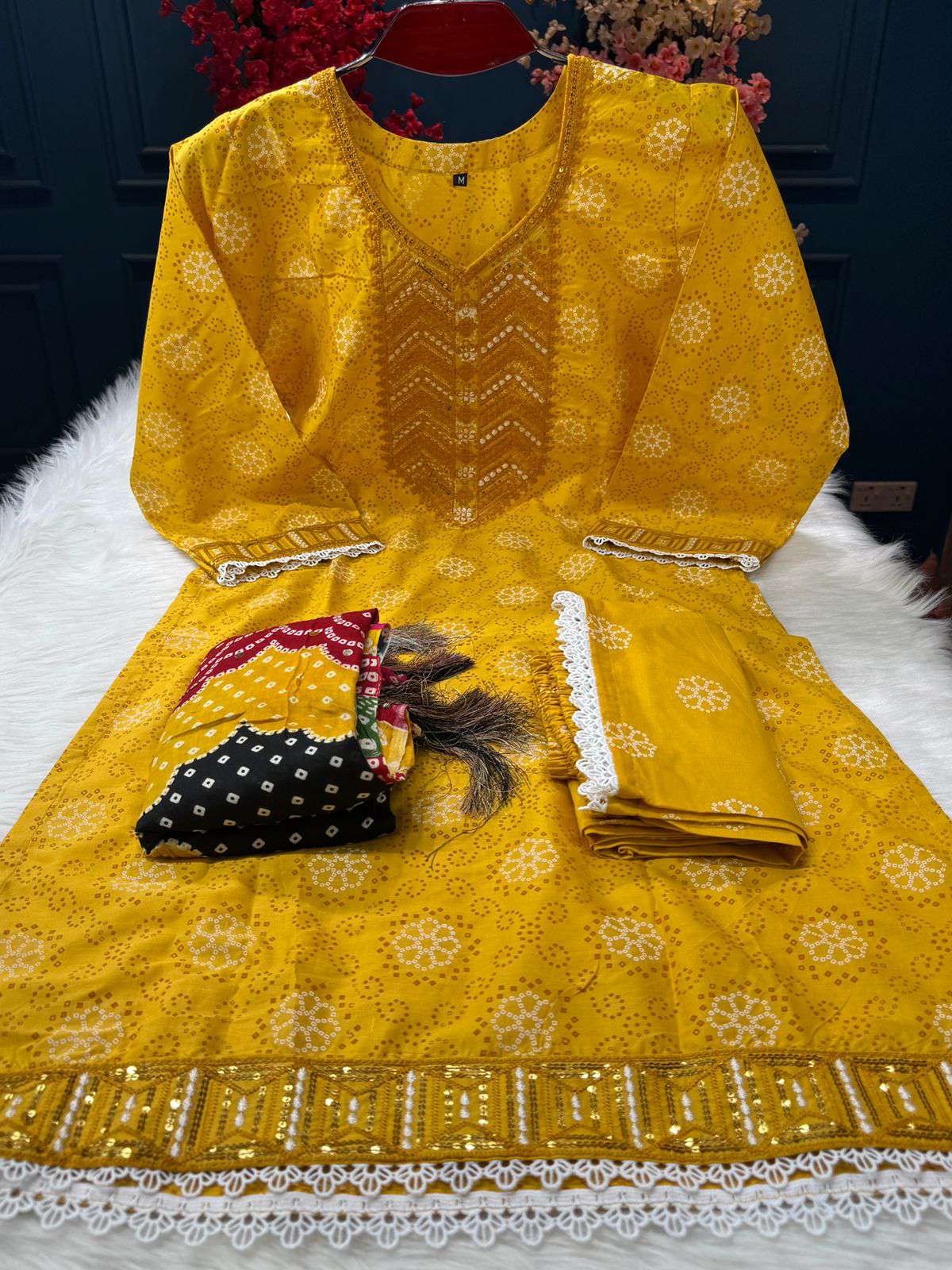 Stylish Yellow Embroidered Dress - 1150