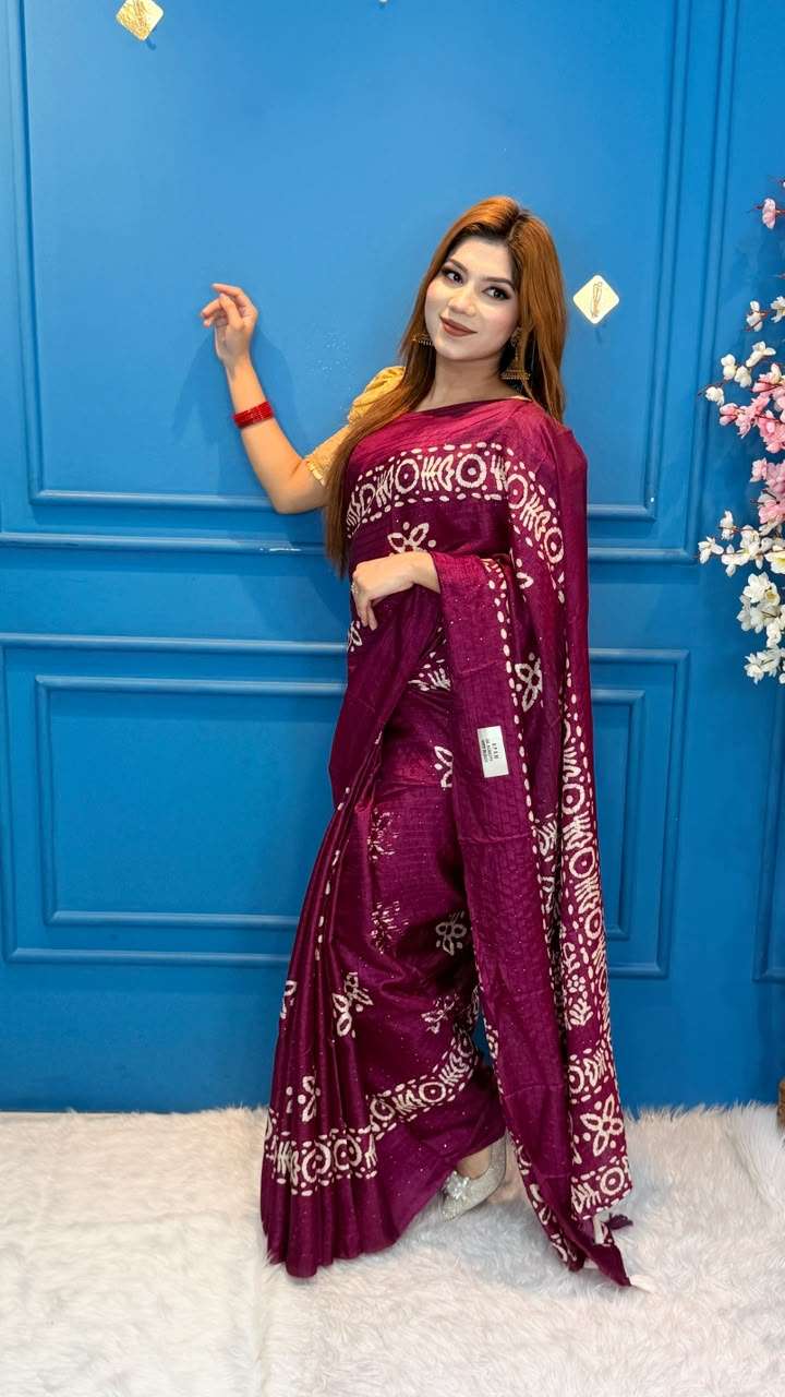 Snigdha Soft Moslin Pulm Floral Saree