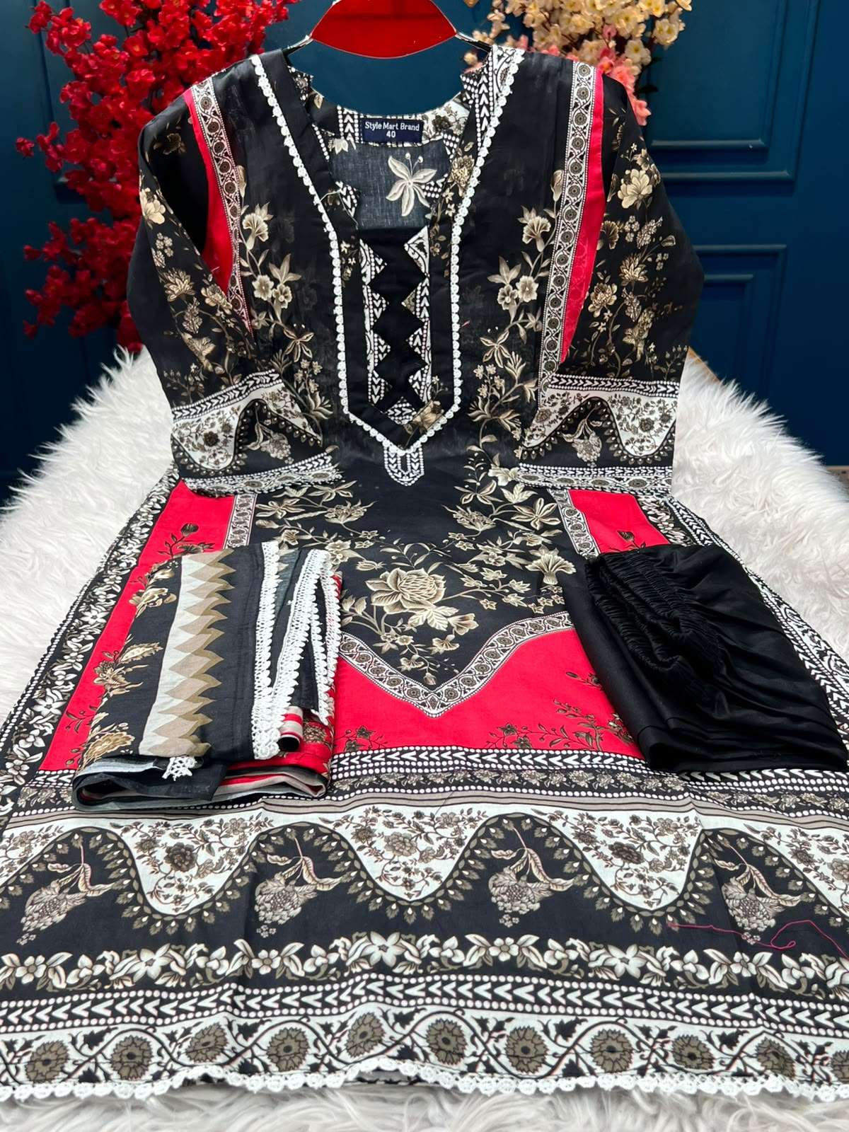 Classic Black With Vibrant Blooms - 1050