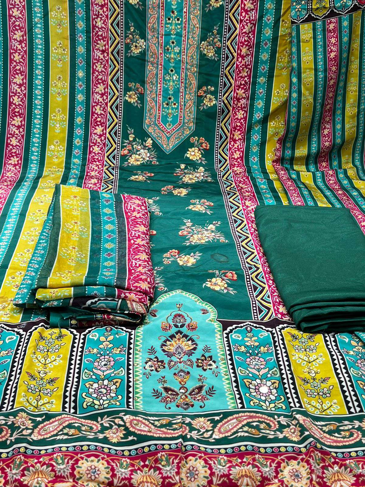 Lahori Silk Orange Party Ware - 1200 .23