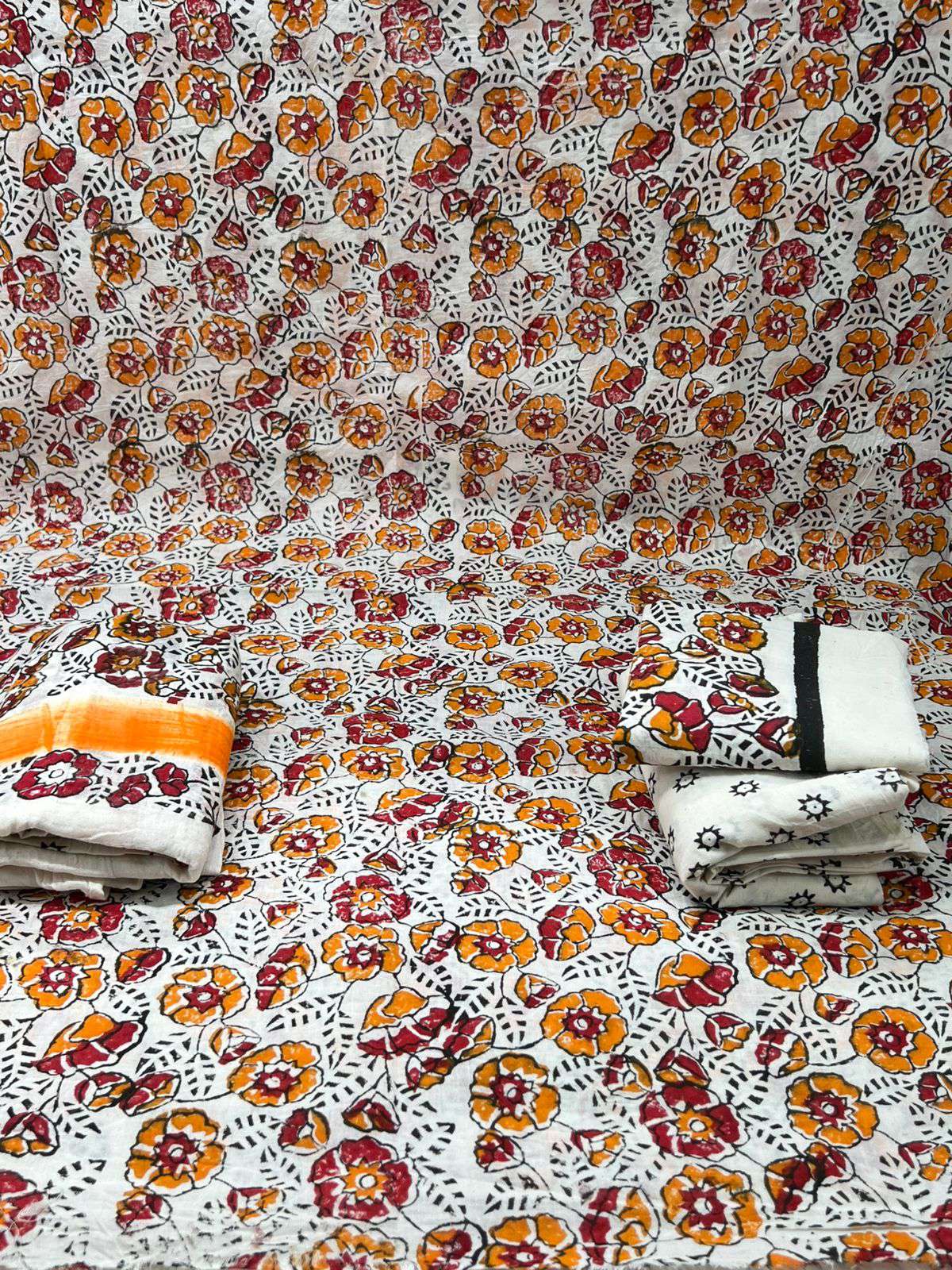 Adi Cotton Orange Unstitched Collection - 850