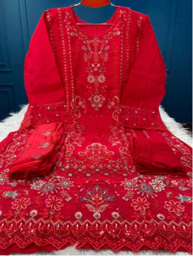 PREMIUM Quality Pakistani Inspired Ready Party Collection - Red 2200