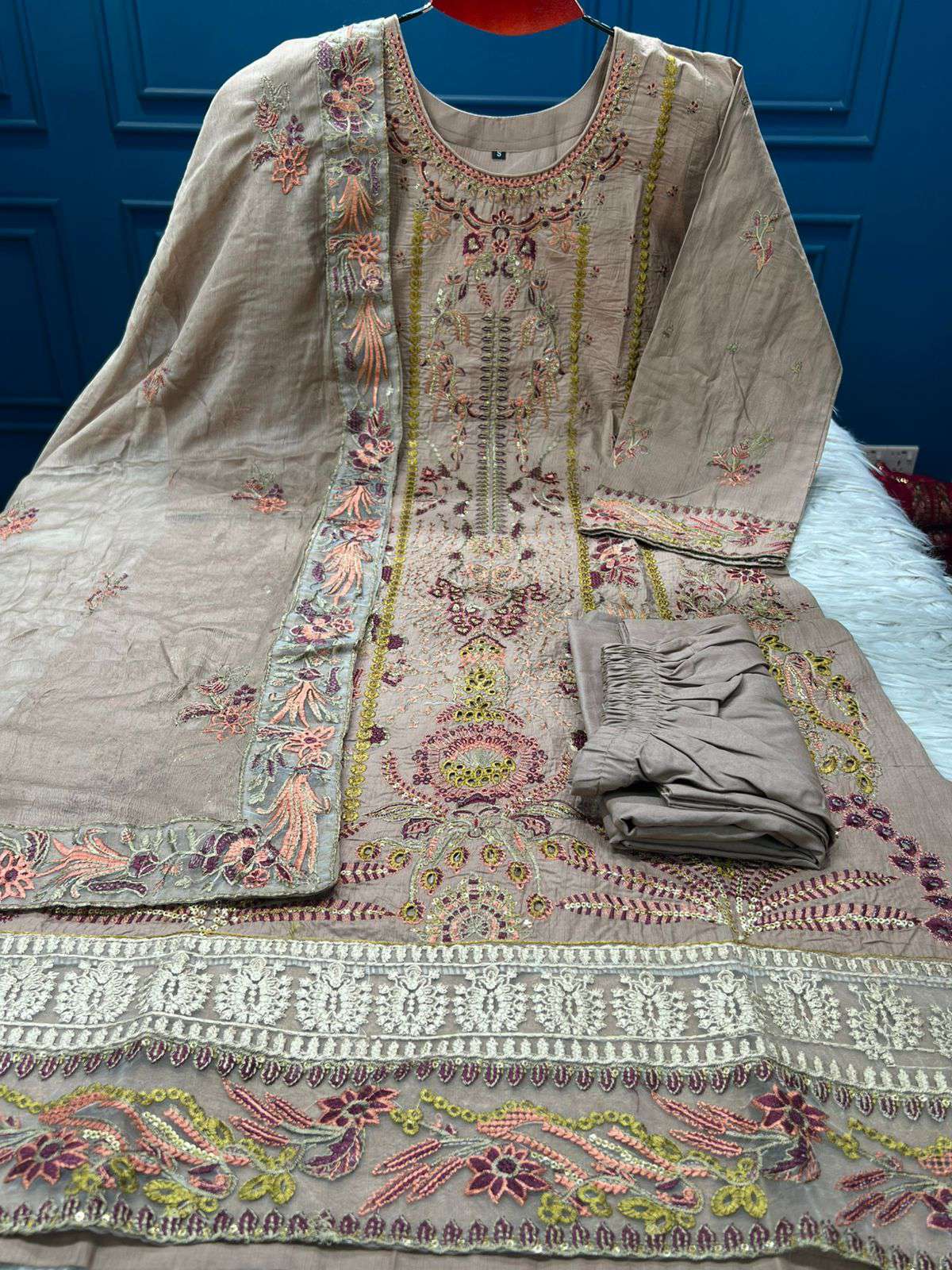 Pakistani Inspired EID Stitched Party Collection - 2100 Brown