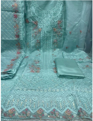 NEW Arraivals Premium Quality Quota Fabric Unstitched Party Collection - 1800 Sky