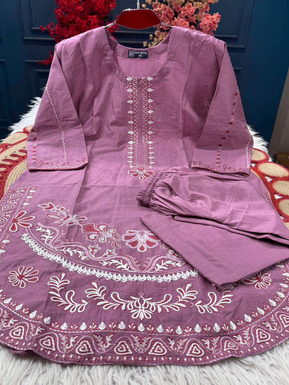 Mauve Pink Embroidered 2 piece Collection - 1100
