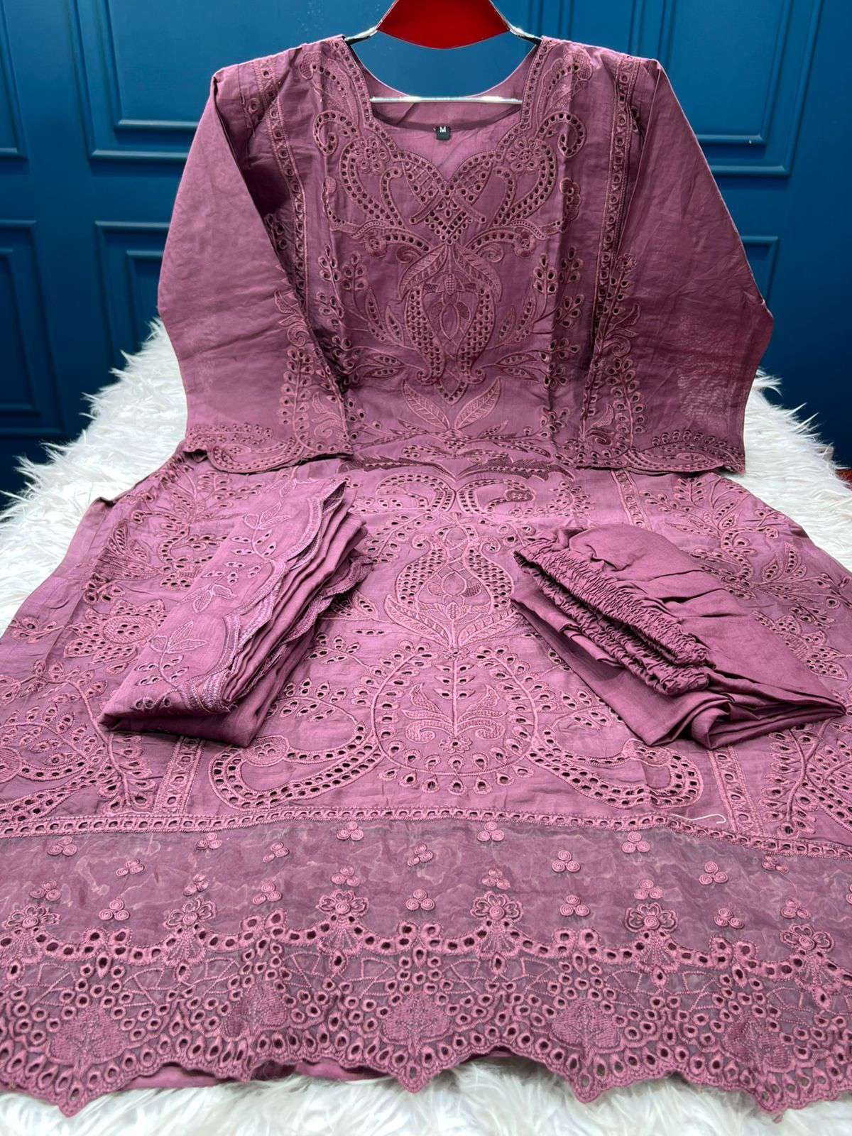 PREMIUM Quality Pakistani Inspired CutWork Ready Party Eid Collection - Onion 2450