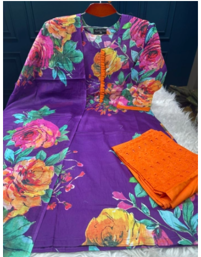 NEW ARRAIVALS Premium Quality Stitched Cotton Collection - 1200 Purple