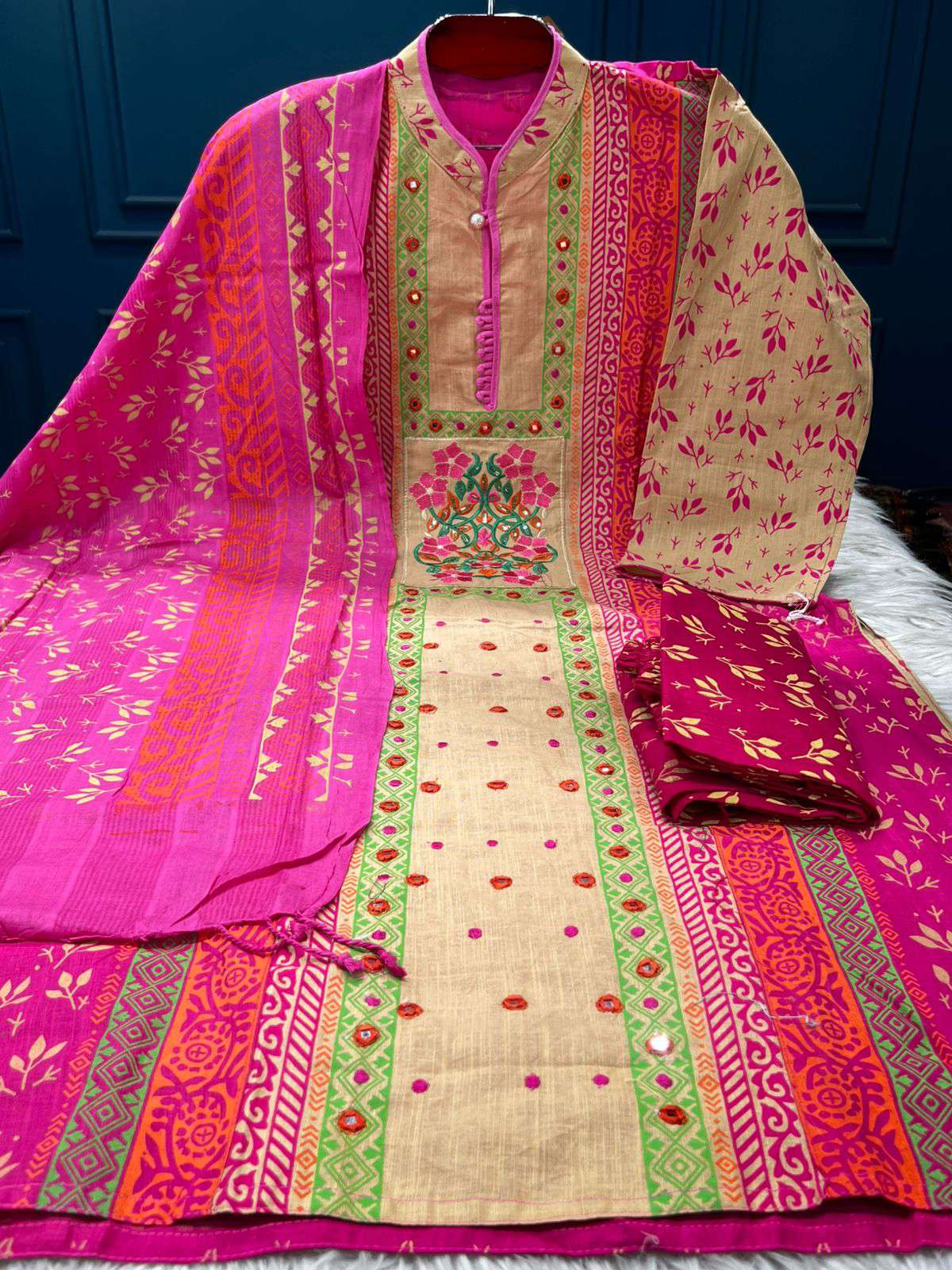 Premium Quality ARONG SLAP Stitched Cotton Collection - Mejenta 1150