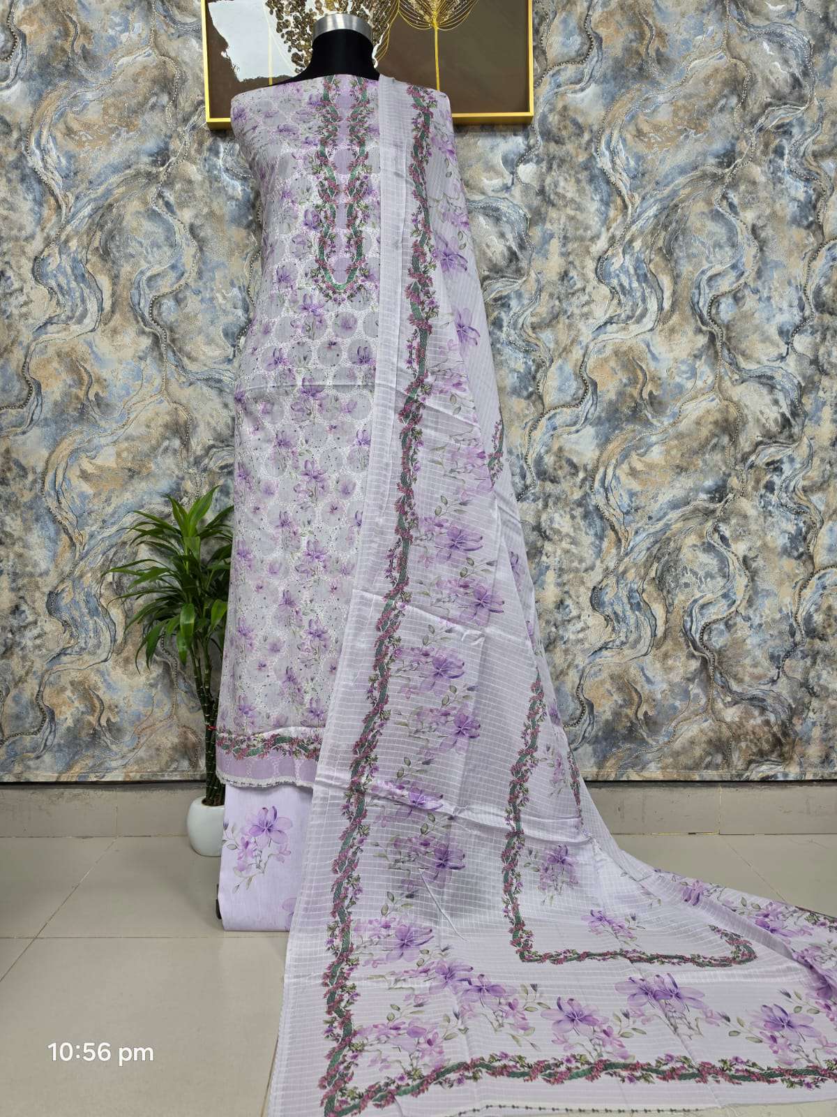Rivaa Modern Unstitched Cotton Suit Orchid - 1550