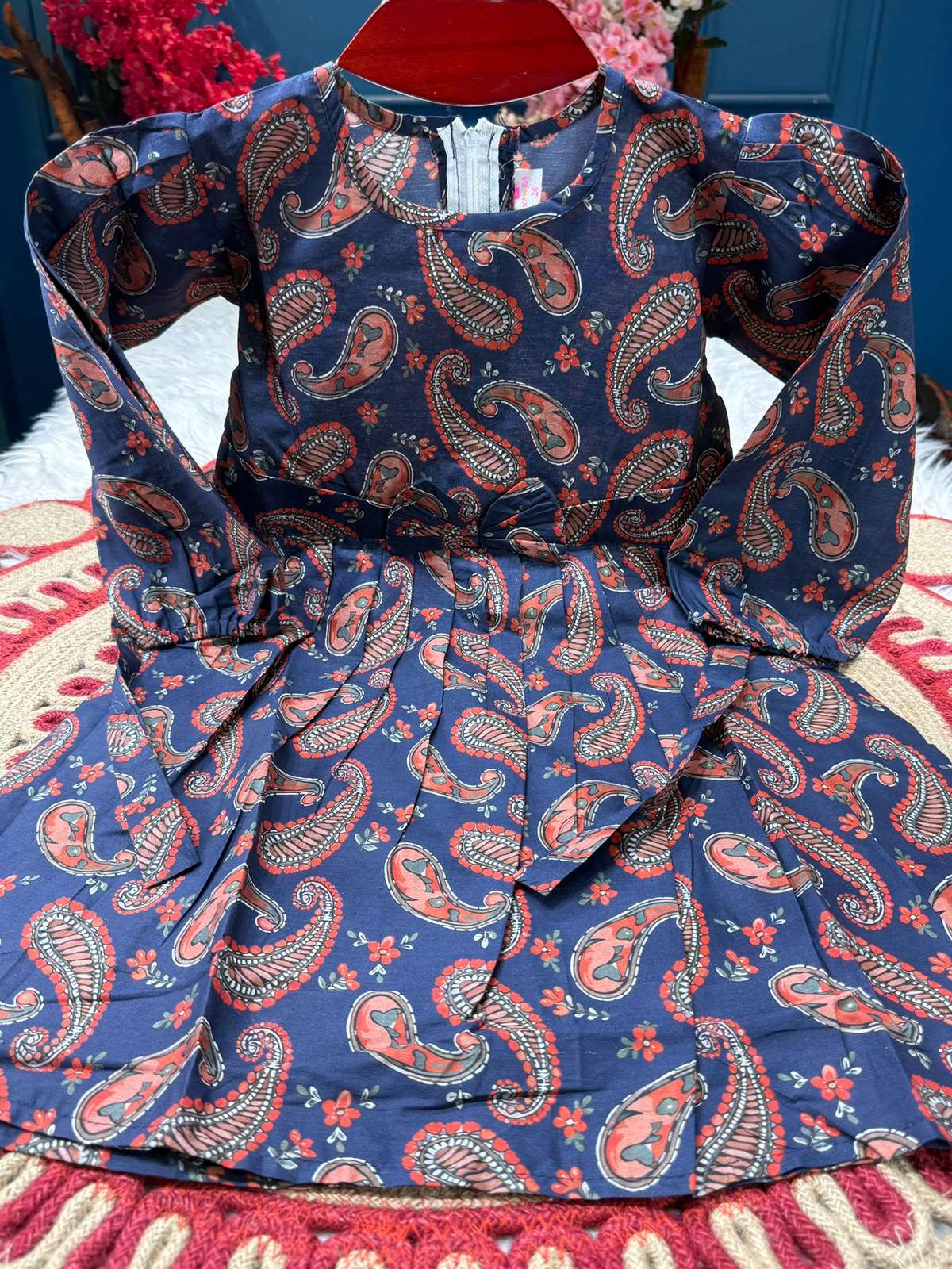 Angelic Baby Blue Sindhi Print Frock