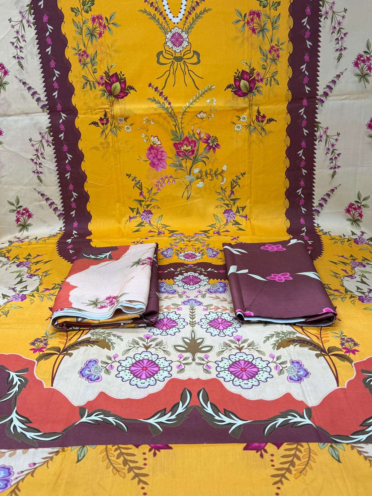 Phulmoti Step Cotton Unready Yellow Set - 1050