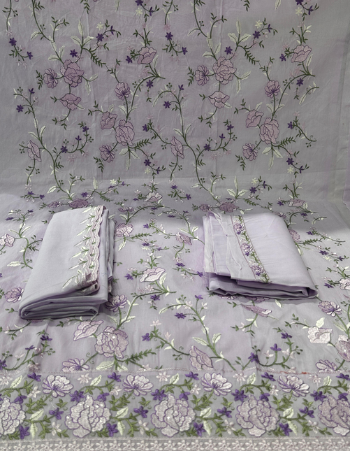 Women Gorgeous Light Purple Unstitched Set - 1550