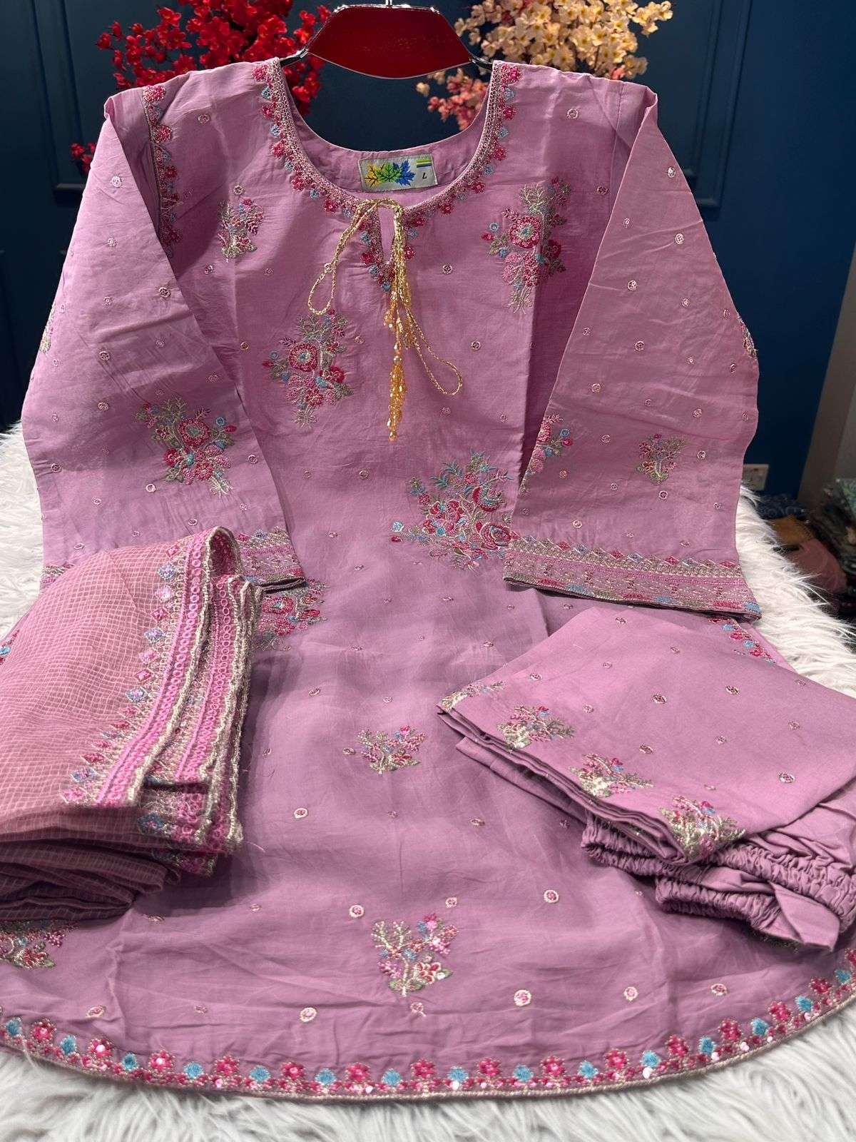 Baby Pink Festive Outfit Set - 2000