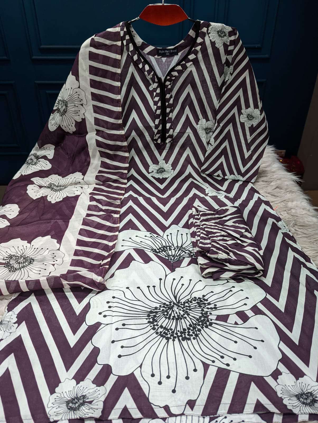 Special Pakistani Inspired COCO Stitched EID Cotton Collection - 1250 Purple