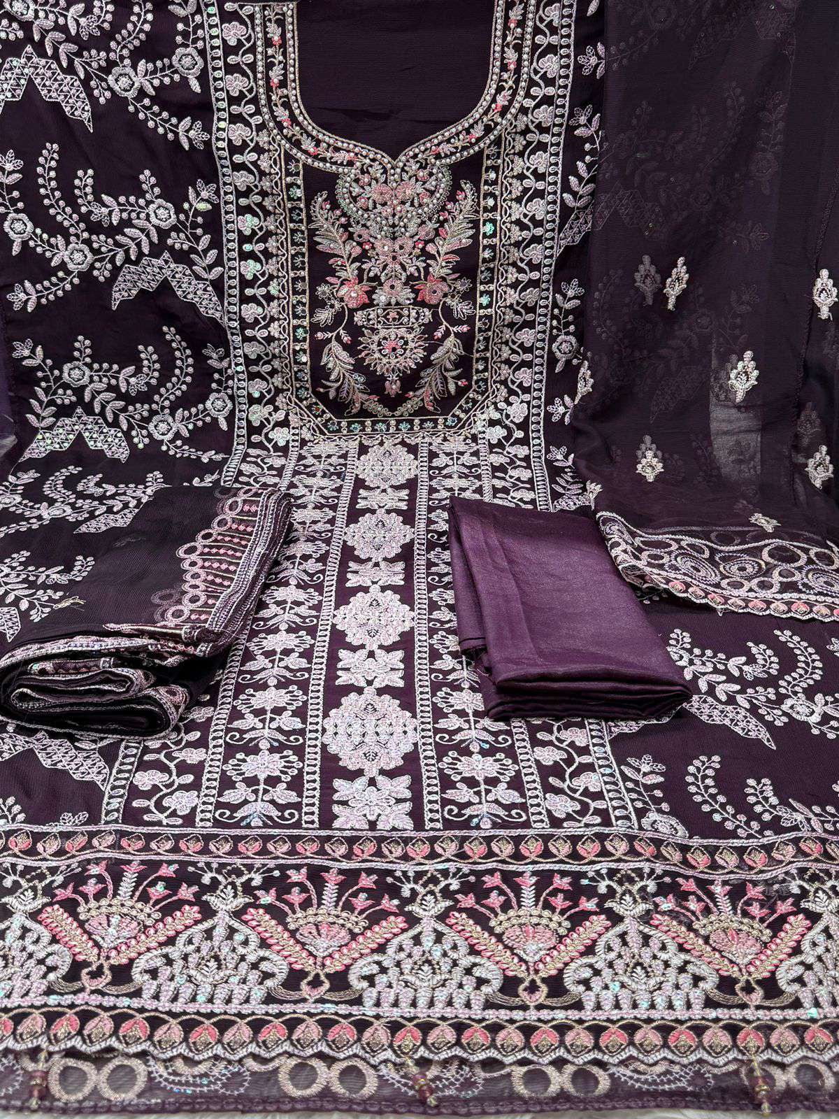 Pakistani Diamond Georgette - 1350 Purple