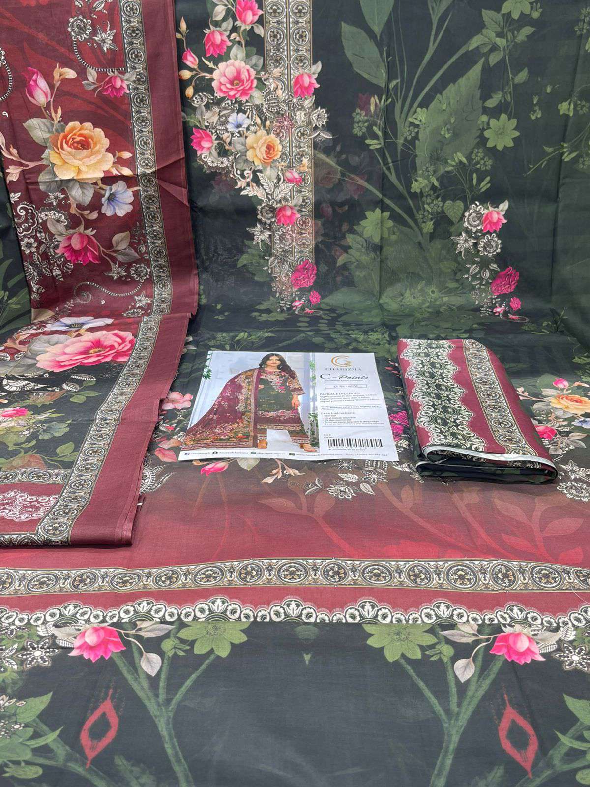 Charizma Pakistani Catalogue Printed Unstitched Cotton Collection - 1050 Battle Green
