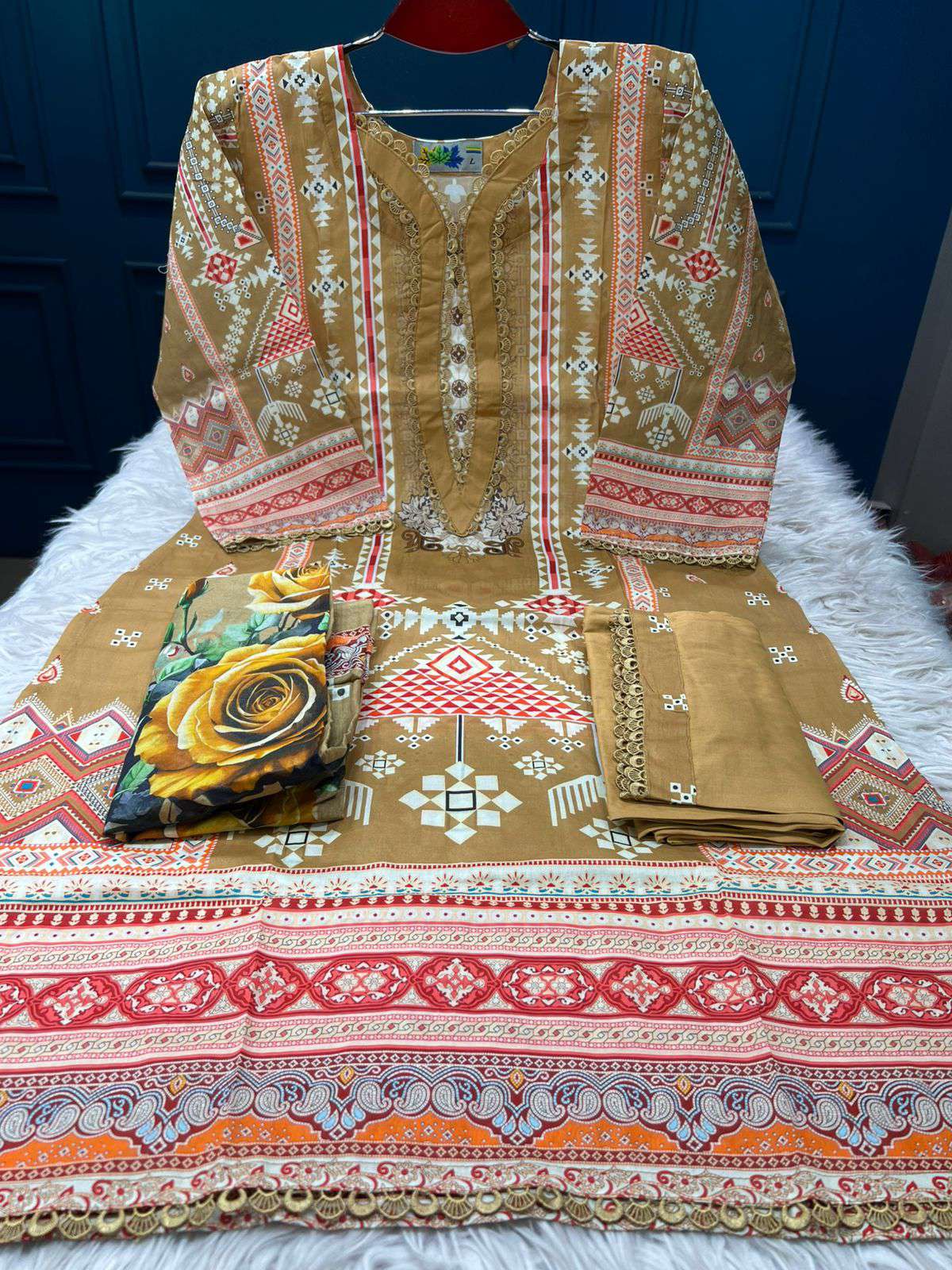 Boutiques Lawn Dusty Brown Cotton Wear