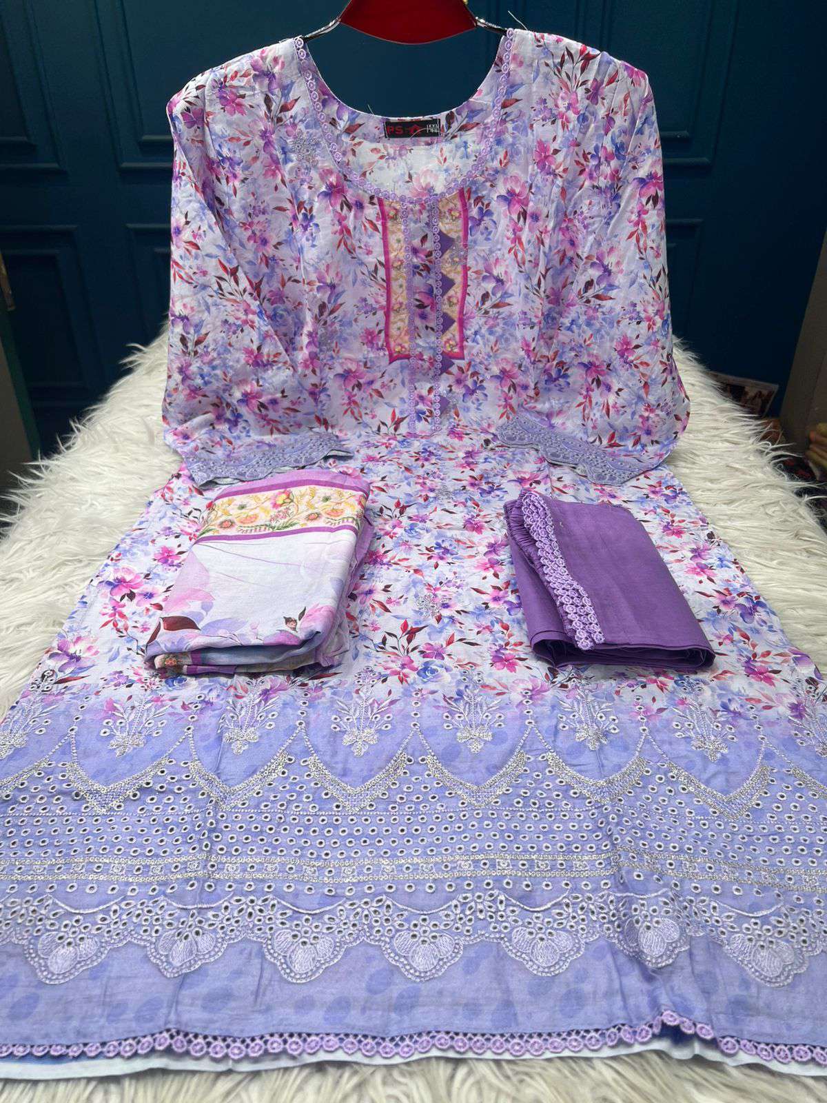 Classic Print Levendar Salwar Kameez - 999