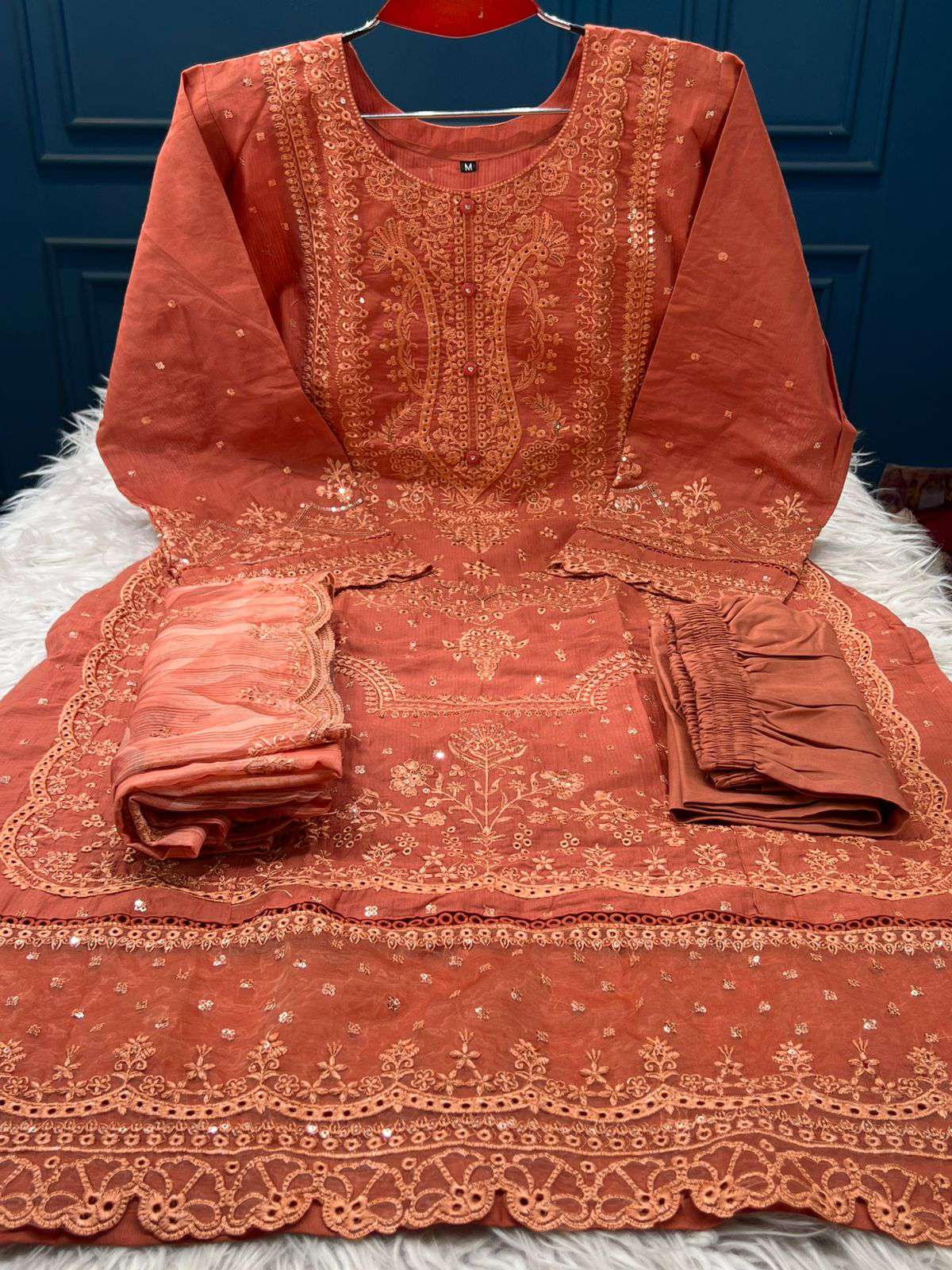 Brick Fashionable Salwar Kamiz