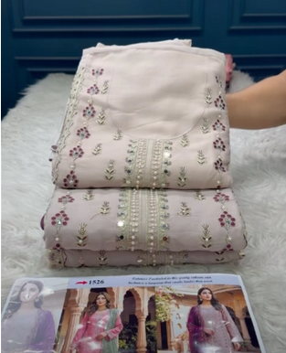 Premium Quality Original Boutiques Stitched Party Collection- 2050 Cream