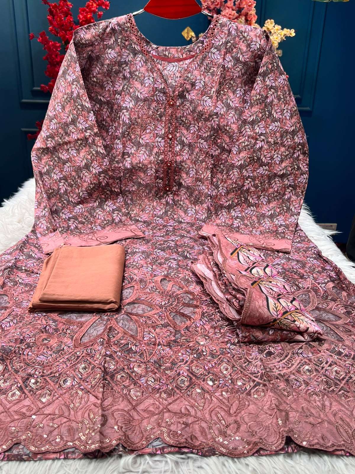 Cut Work Semi Stitched Pulm - 1690