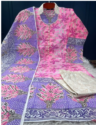 NEW ARRAIVALS Premium Quality Bindu Cotton Stitched Collection - 1300 Pink