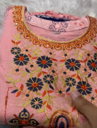 EID Exclusive Premium Quality Stitched Cotton Collection - 1150 Pink Colour