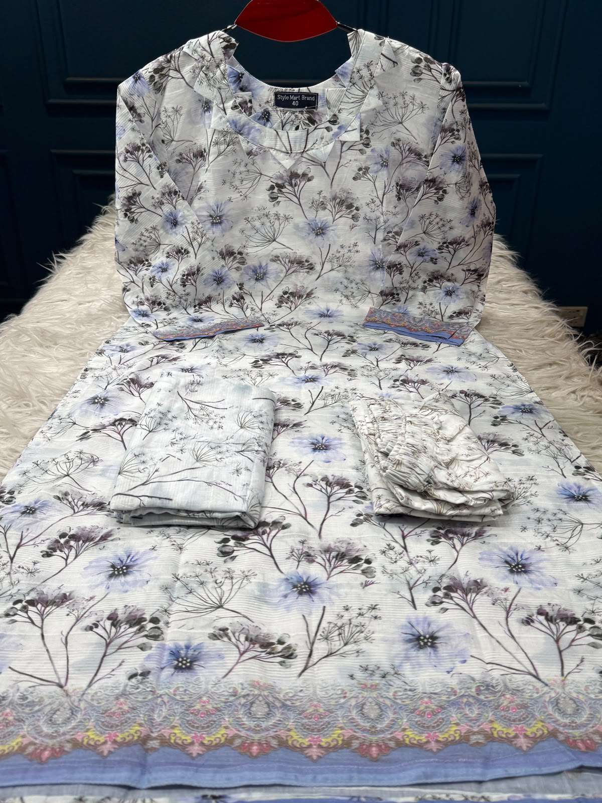 Fashionable Stitched Dress Levendar - 1350