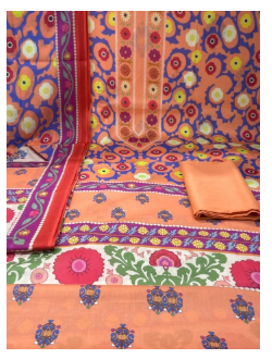 Premium Quality Luxury Lawn Unstitched Collection - Brick Colour 950