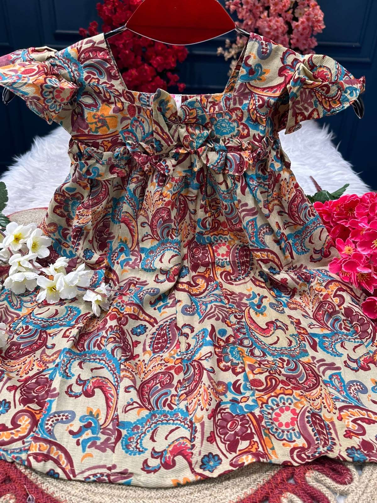Adorable Ganga Maroon Baby Frock