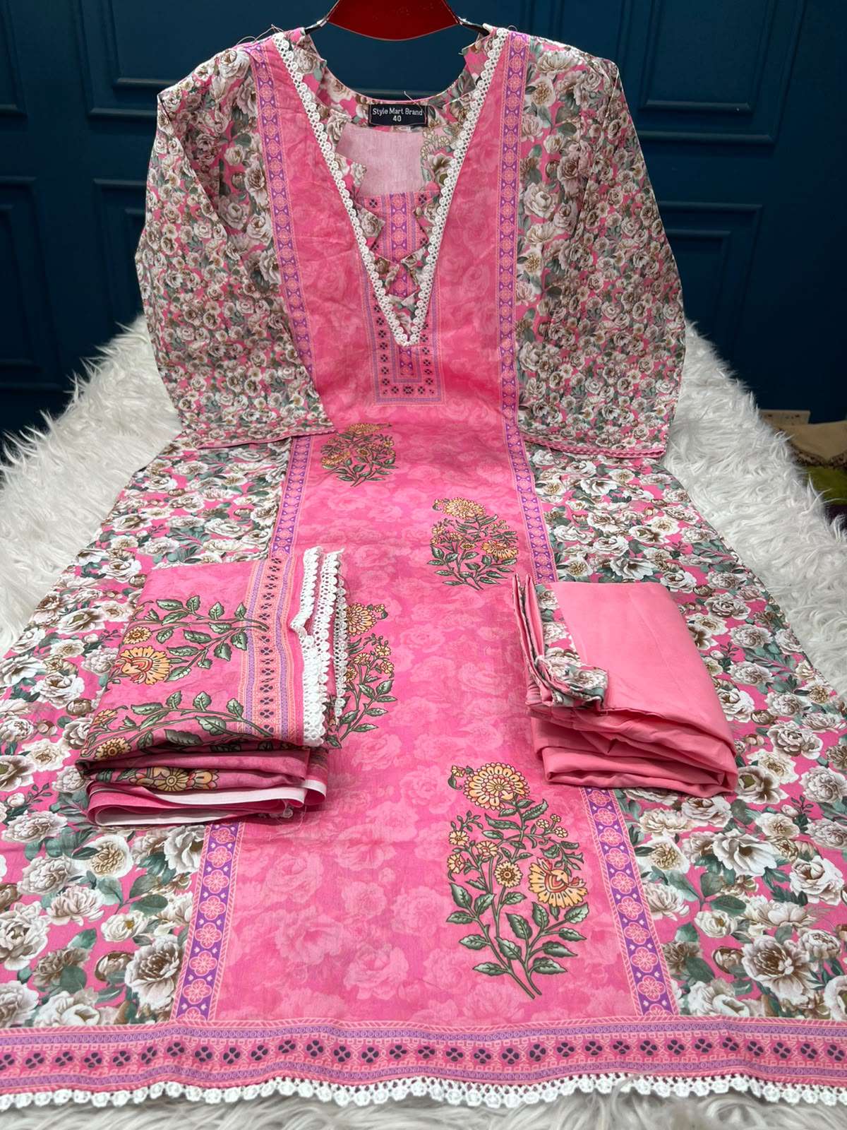 Premium Quality Luxury LAWAN stitched Collection - Pink Colour 999