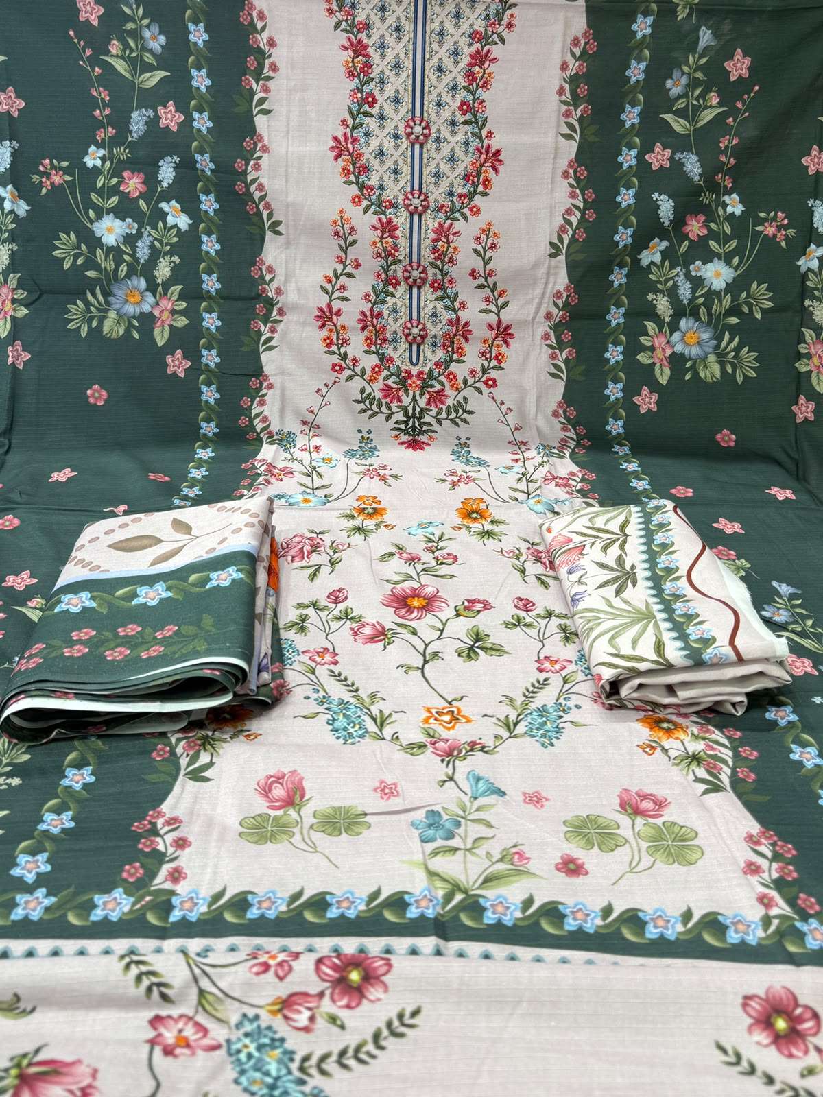Light Onion Unstitched Dress - 1050