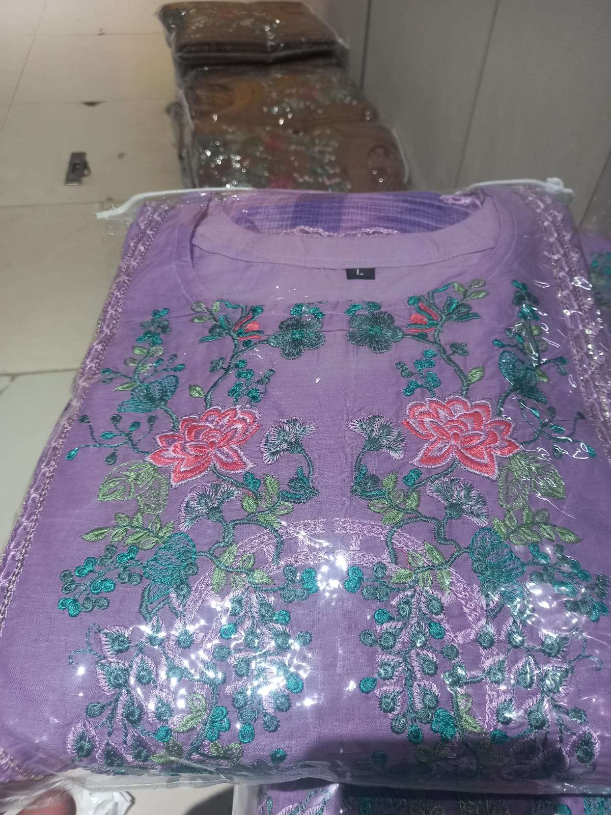 Eid Special Pakistani Inspired Stitched Cotton Collection - 1900 Levender