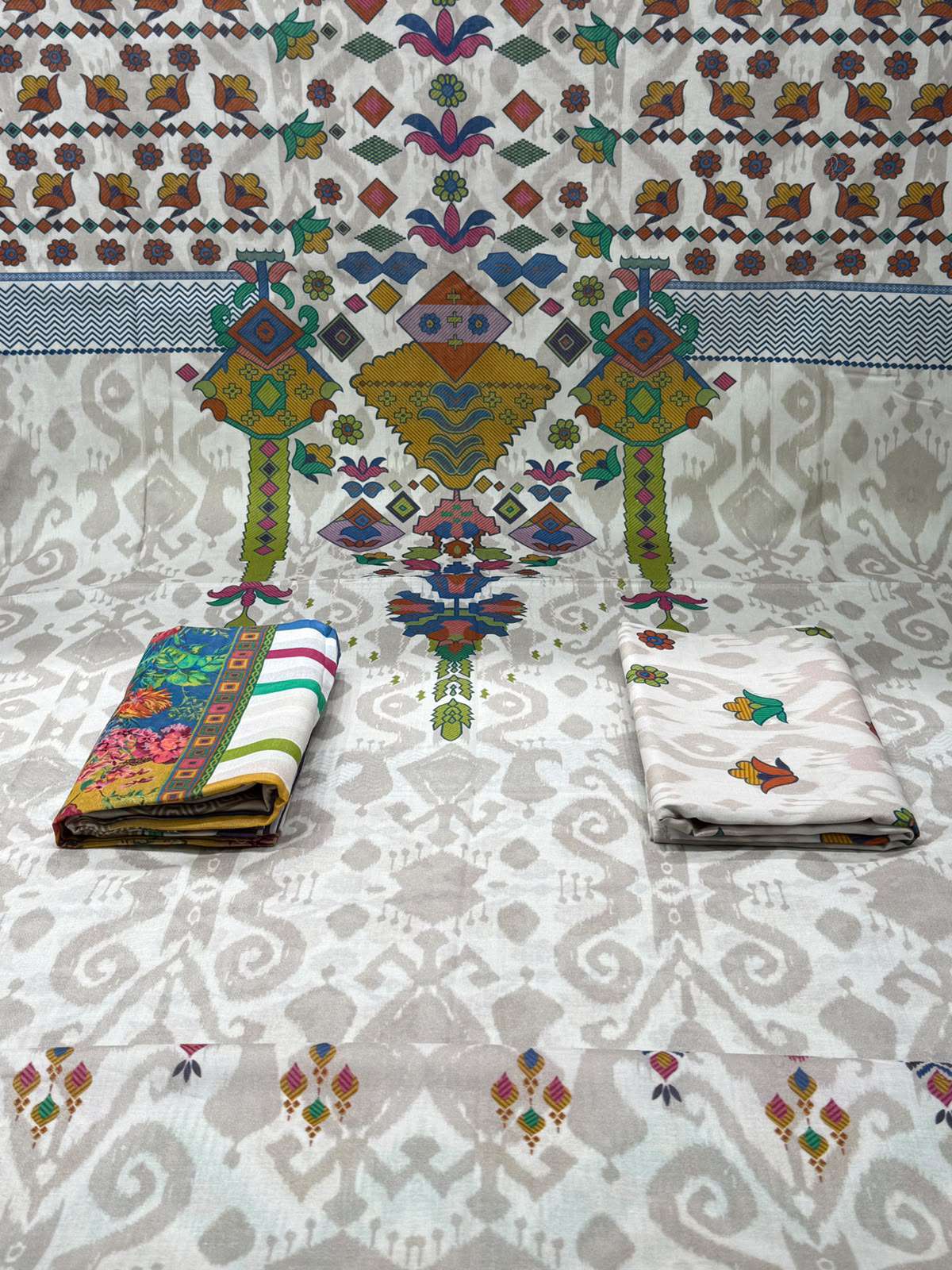 Charizma Printed Traditional White Unstitched - 1150
