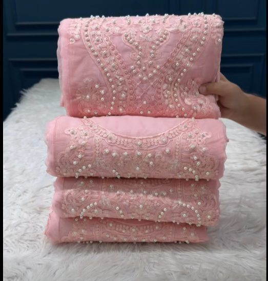 INSPIRED Pakistani Pure Organza stitched Collection - 2400 Peach