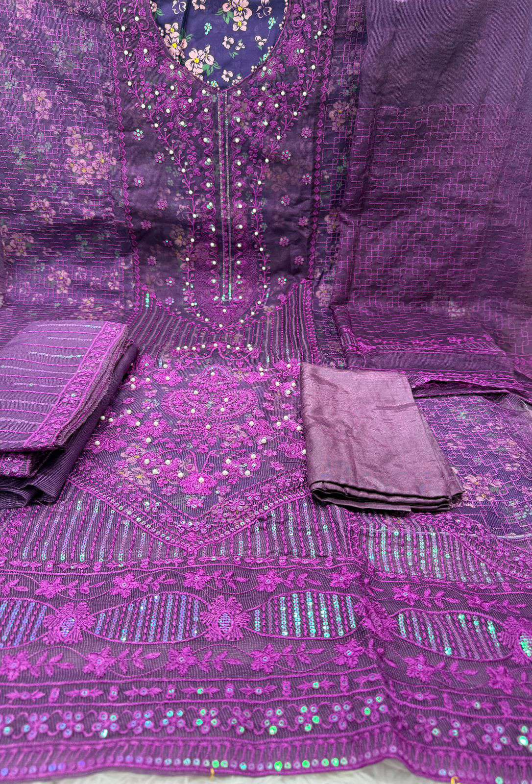Qouta Unstitched Collection - 1200 purple