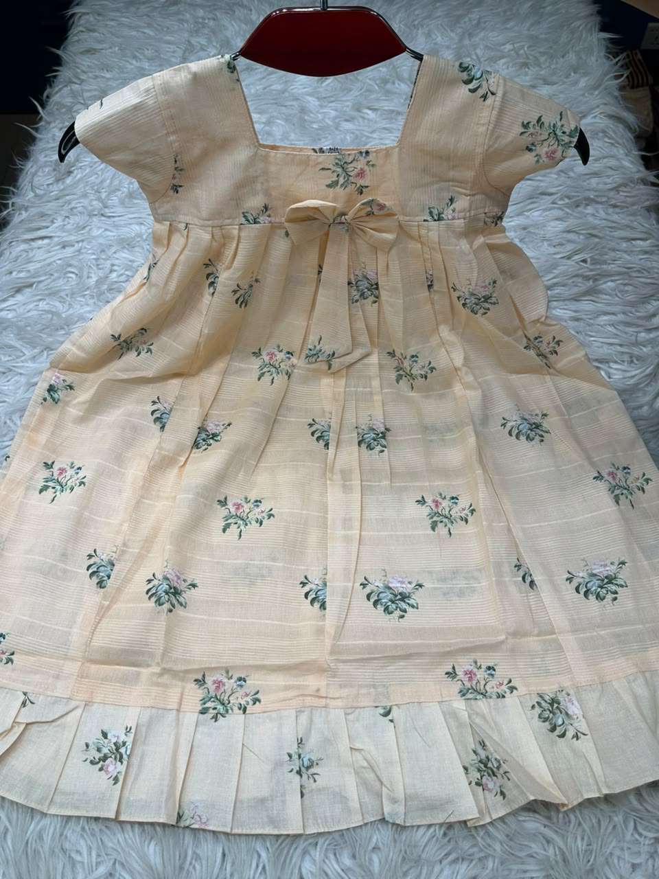 Fashionable Cream Baby Frock